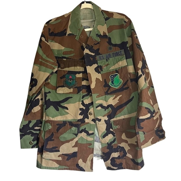 USA Camo Military Rip Stop Jacket Shacket Air Force Size Small - Picture 1 of 6